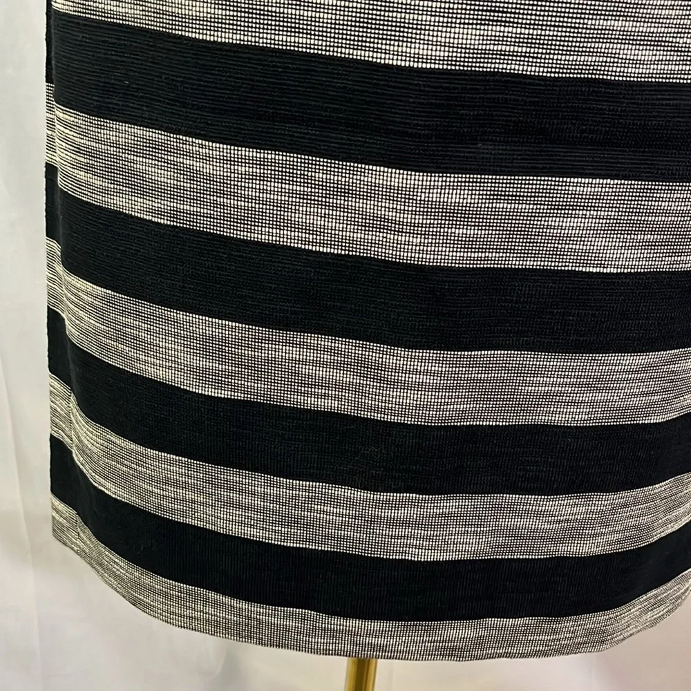 J. Crew Factory Black & Cream Striped Pencil Skirt